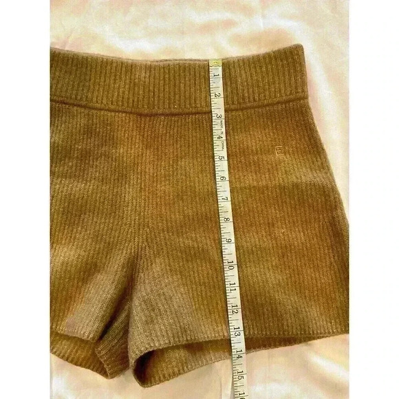 Everlane The Cozy Stretch Short Ribbed Knit Micro Shorts Carmel L wool yak soft - Picture 10 of 13